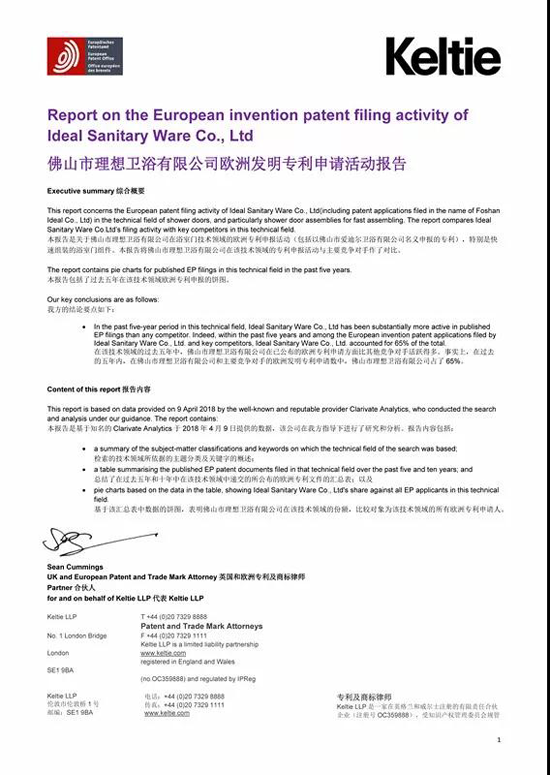 品牌榮譽|2018年歐洲發明專利公布 理想淋浴房位居榜首！